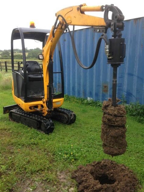 post hole digger for mini excavator|hydraulic auger for mini excavator.